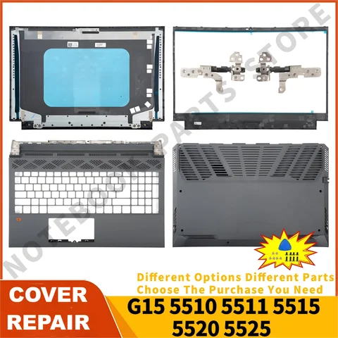 NEW Parts For G15 5510 5511 5515 5520 5525 P105F Back Cover Front Bezel Palmrest Bottom Case Hinges 03WXNM/0487W2 Replace