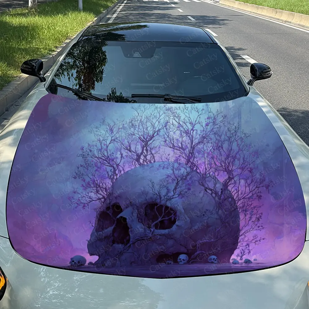 

Purple Mist Skeleton Forest Car Hood Stickers, Suitable For Trucks, SUVs, And Sedans, Durable And Stylish Packaging Design, Car