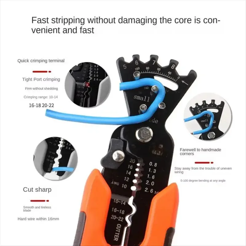 

Multifunctional Wire Stripping Pliers 5 In 1 Bending Stripper Pliers Multifunctional Measuring Stripping Crimper