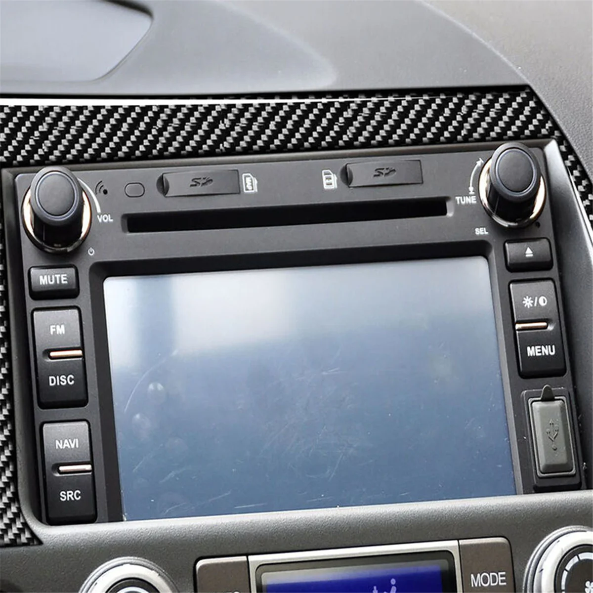 

For Honda Civic 8Th Gen 2006-2011 Carbon Fiber GPS Navigation Panel Frame Cover-A51K