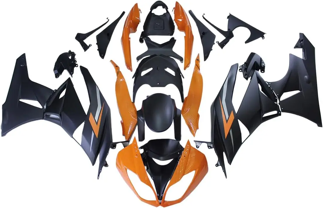 

ABS Fairings Kit for Kawasaki ZX6R 636 2009 2010 2011 2012 09 10 11 12 Motorcycle Orange Matte Black Fairings Bodywork Body Fram