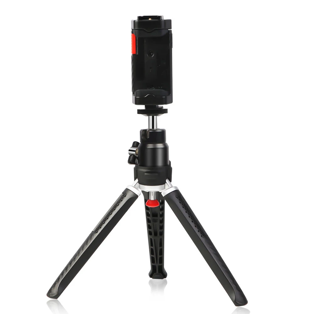 

Mini Desktop Mobile Phone Tripod Adjustable Gear Gimbal Clip Holder Tripod Kit Youtube Live Conference Light Photography