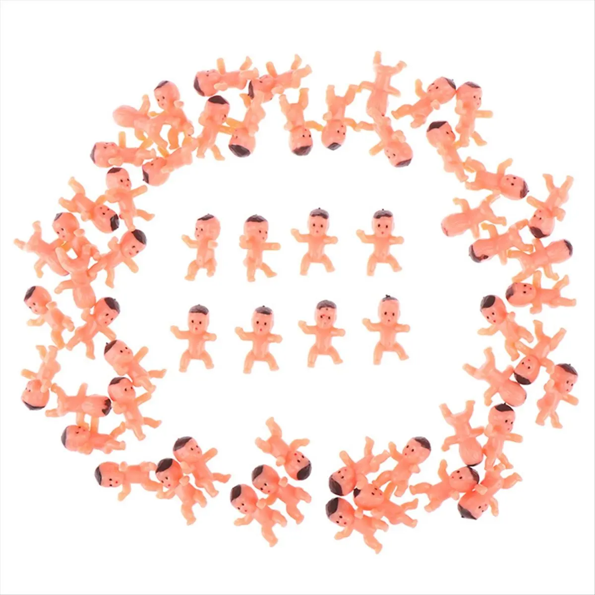 [Promotions]100PCS Mini Plastic Babies Tiny Plastic Babies Small Baby Cake Babies for Baby Shower Game