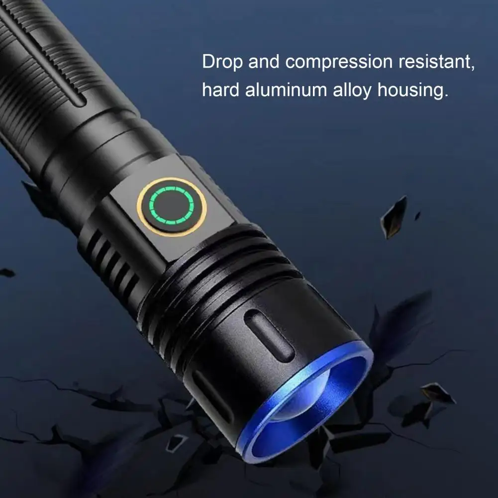 Long Battery Life Torch Super Bright Usb Rechargeable Waterproof Outdoor Flashlight with 4 Adjustable Zoom Magnetic for Fishing