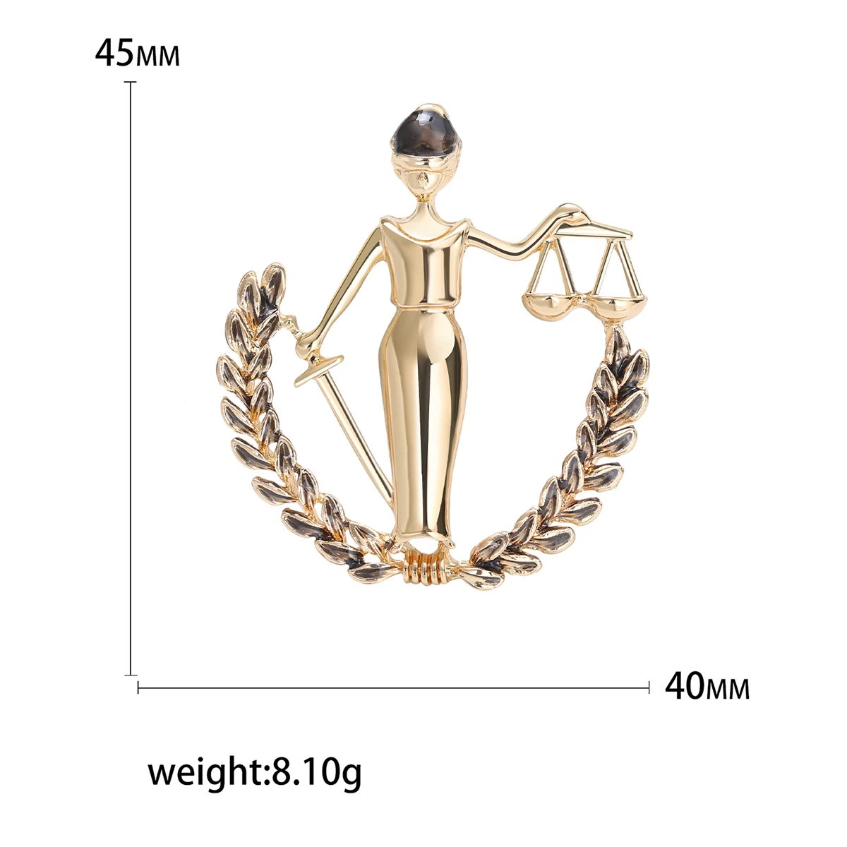 Golden Libra Brooches for Women Fairness Justice Goddess Pin Multicolor Available Party Accessories Gifts