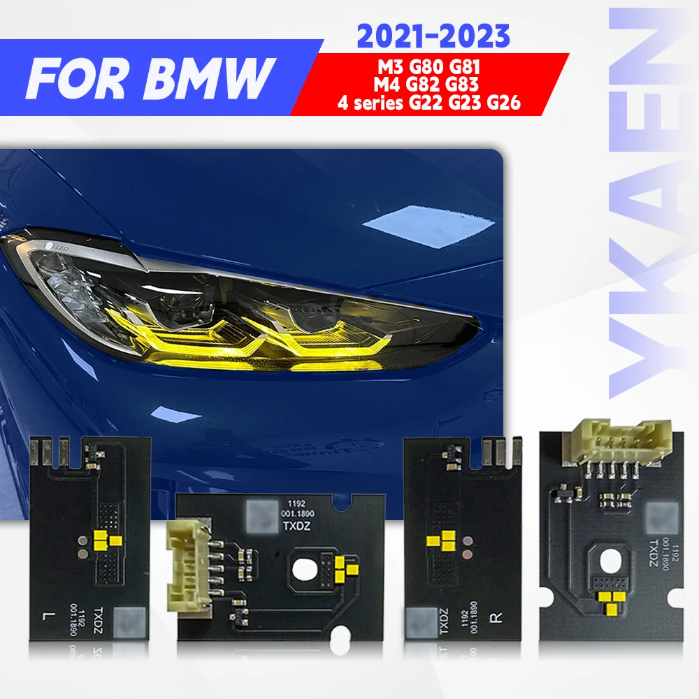أصفر أحمر عيون الملاك DRL LED وحدة المجلس ل 21- 23 BMW M3 G80 G81 M4 G82 G83 4 سلسلة G22 G23 G26 النهار تشغيل رقاقة خفيفة