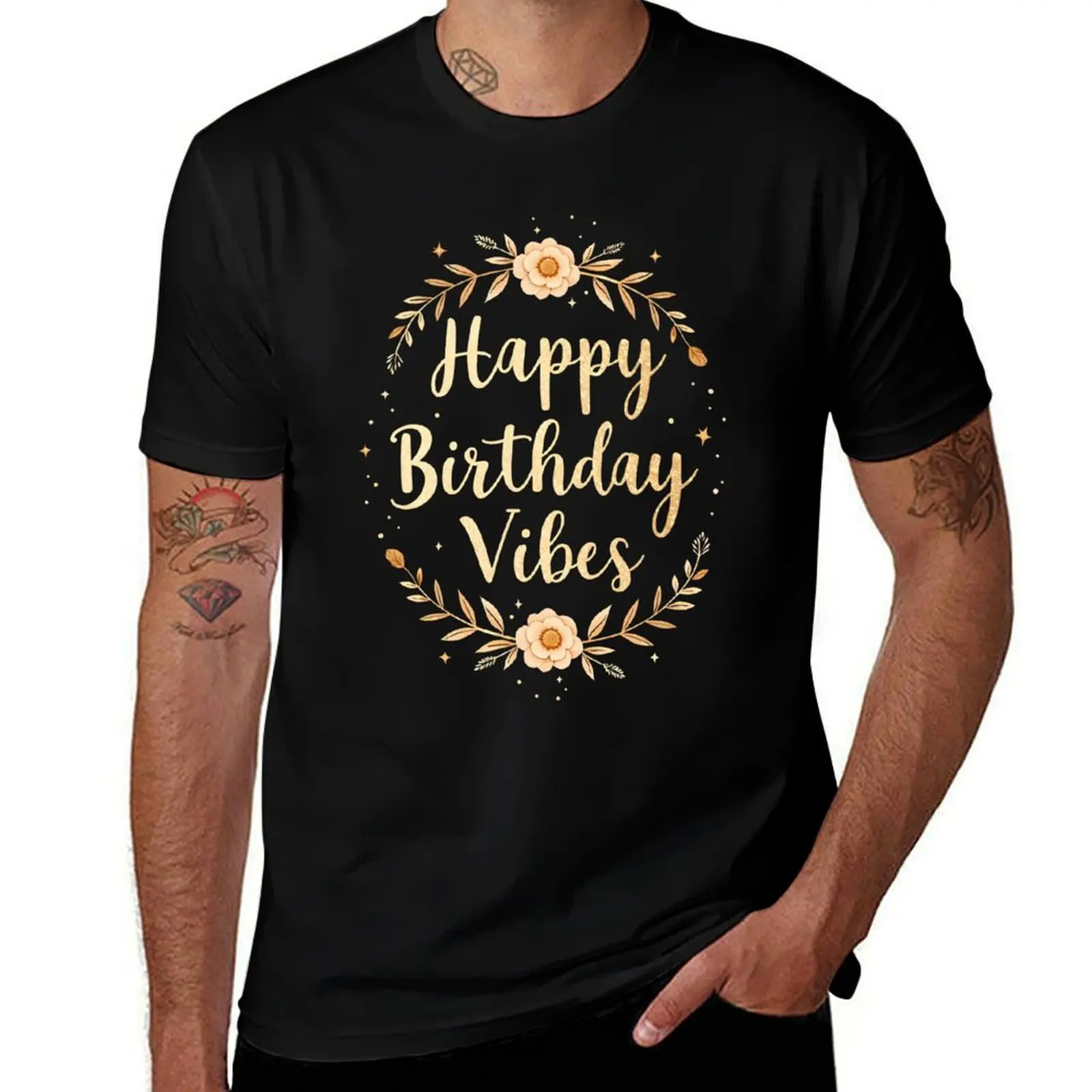 

Happy Birthday Vibes T-Shirt anime figures custom shirt tees mens funny t shirts