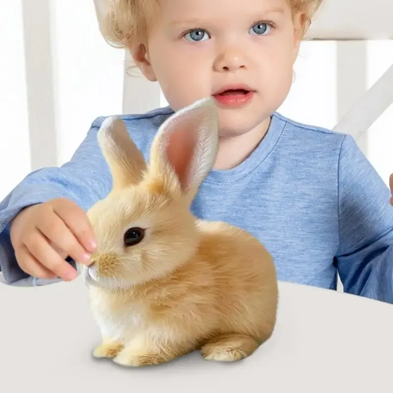 لعبة شخصية تفاعلية على شكل أرنب تفاعلي واقعي على شكل أرنب لطيف للحيوانات الأليفة الإلكترونية أرنب واقعي للقفز والخزف 2025
