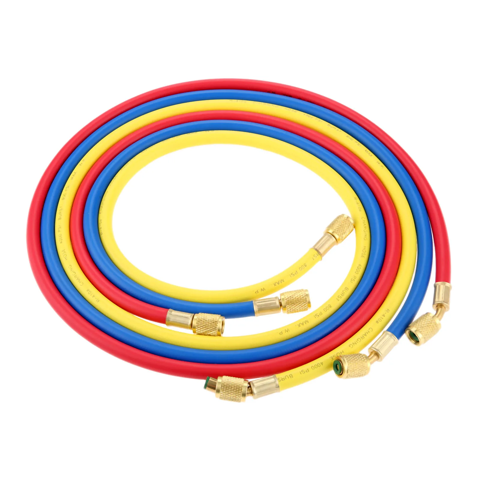 

3pcs R410A AC Charging Hose Set 60" 1/4" SAE 800 PSI for HVAC Air Condition Refrigerant Hoses R134A R12 R22