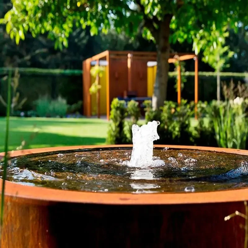 custom.Customized Decorative Garden Corten Steel Fountain Outdoor Weather Resistant