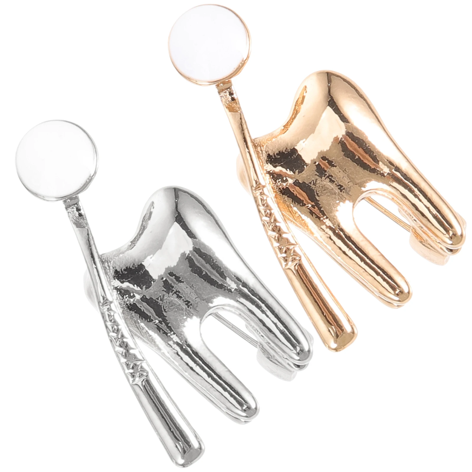

2 Pcs Fashionable and Versatile Toothbrush Accessories Man Alloy Vintage Brooches