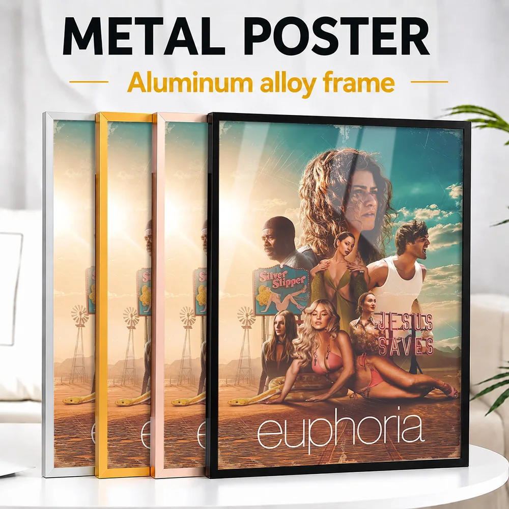 Saison 2 de Euphoria, impression métallique encadrée, décoration murale personnalisée, un cadeau unique pour les amateurs de récits, à exposer dans un théâtre.