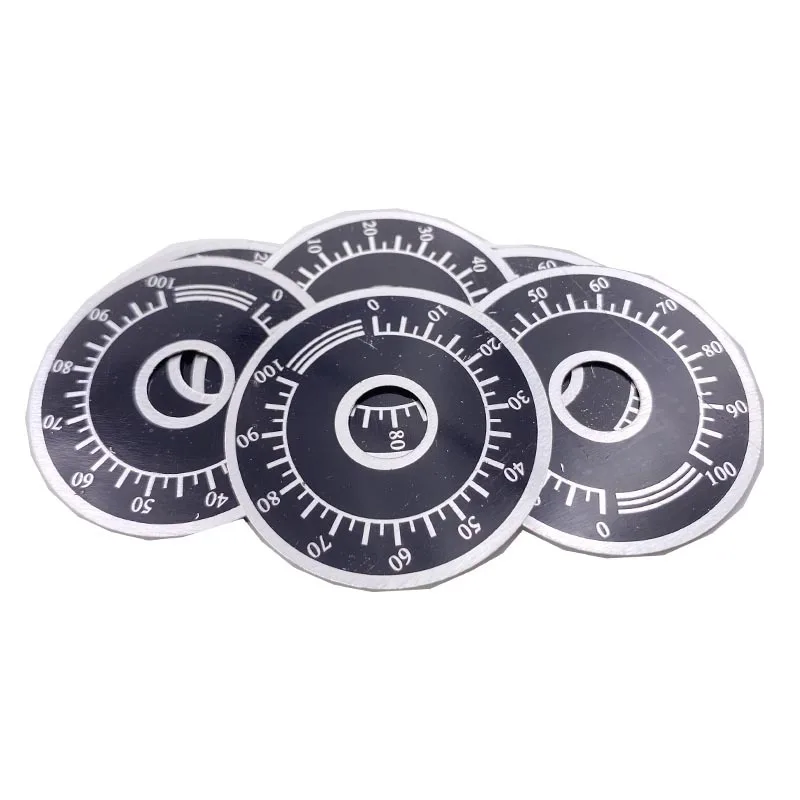 

5pcs Potentiometer Variable Transformer Round 0 To 100 Control Dial Face Plate 4cm X 1cm Digital Dial Part A15052300ux0377