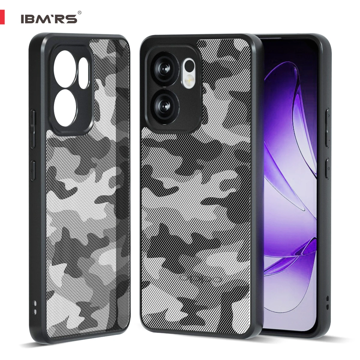 

IBMRS for Oppo Reno14 F Camo Case, Shockproof Heavy Duty PC+TPU Dual Layer Phone Cover