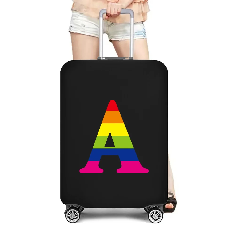 Travel Suitcase Dust Cover Rainbow Letter Luggage Protective Cover for 18-28 Inch Trolley Case Portable Cover Travel Accessories