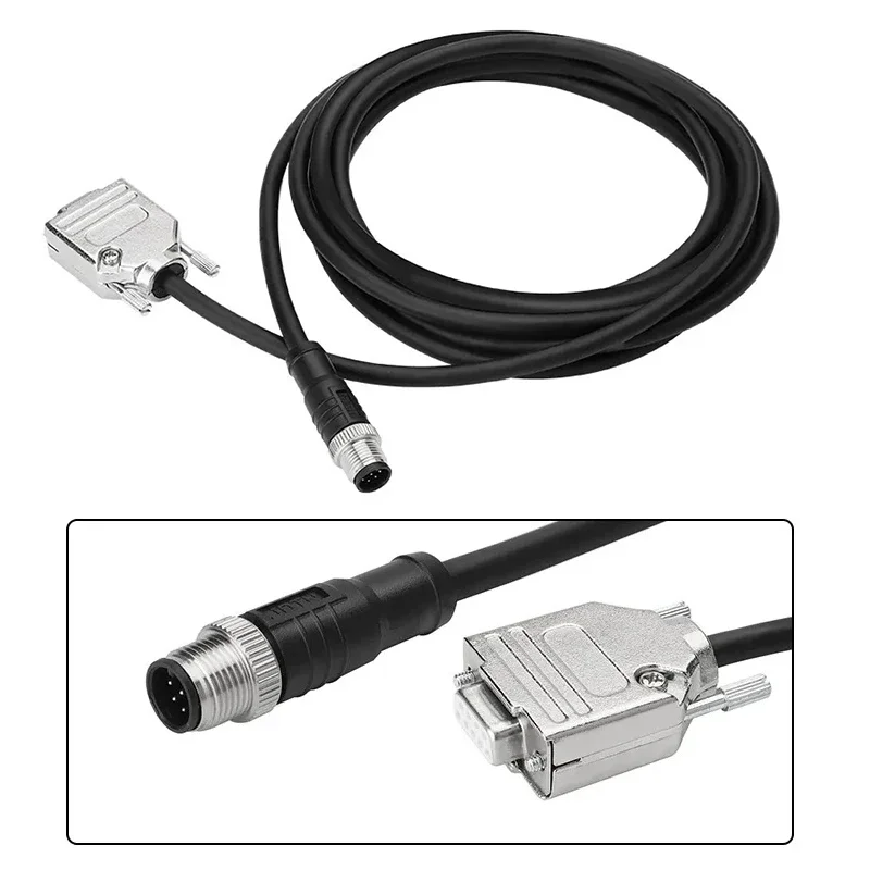 M12 To DB9 Cable Connector RS232 RS485 Extended Line M12 8pin Male Female To D-sub 9pin Industrial Data Cable D-sub Plug 0.5M