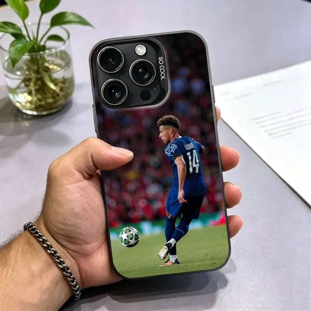 D-Desire D-Doue Football Phone Case For iPhone 17,16,15,14,13,12,11 Plus,Pro Max,XS,Colored Silver Plated Inside Cover