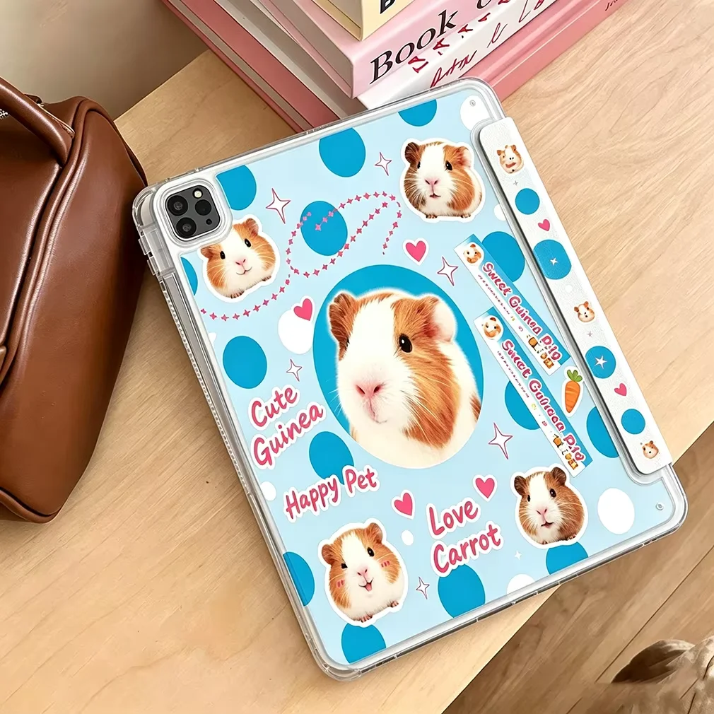 Polka Dot Guinea Pig Carrot Y2K  For iPad 11th A16 10 9 8 7 5 Pro 13 11 M5 M4 M3 M2 12.9'' Air  4 3 2 1 Mini 7 6 8.3'' Cover