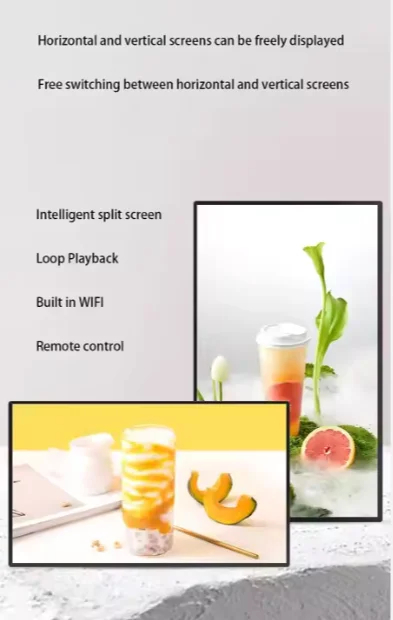 7~27 Inch Indoor LCD Video Player VESA Wall Mounted Android Monitor Screen Digital Signage Advertising Display for Retail Store
