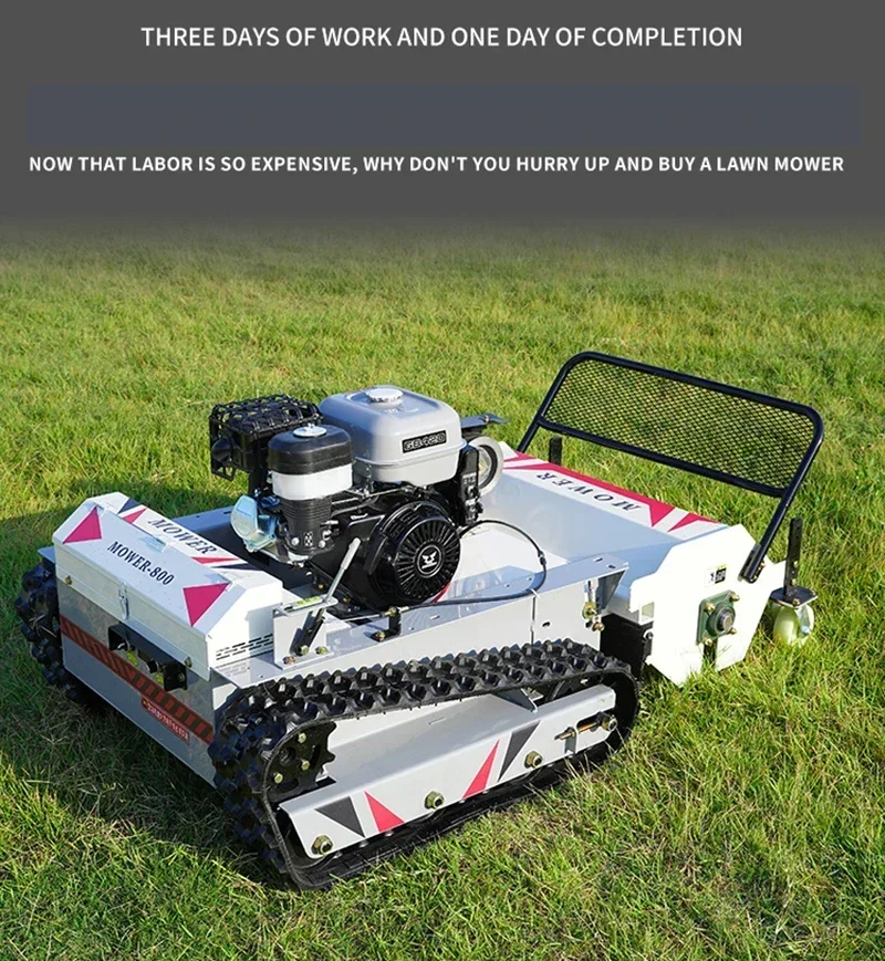 

Famous brand 16HP Gasoline Engine Lawn mower Remote control track all terrain mountain photovoltaic power station Grass weeder