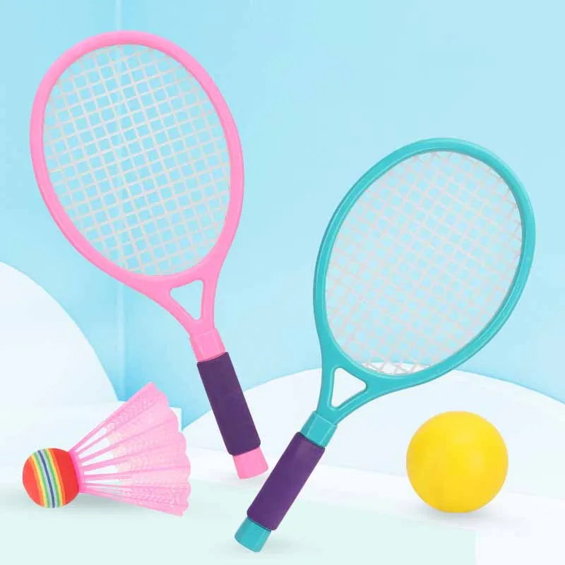 

Children's Badminton Racket Tennis Racket 2 In 1 Double Set Creative Fun Outdoor Indoor Parent-child Interaction Sports Toys