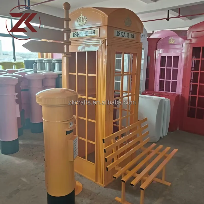 Hot Selling Telephone Booth Post Box Street Sign Chair Suitable for London Theme British Party Wedding Photo Props