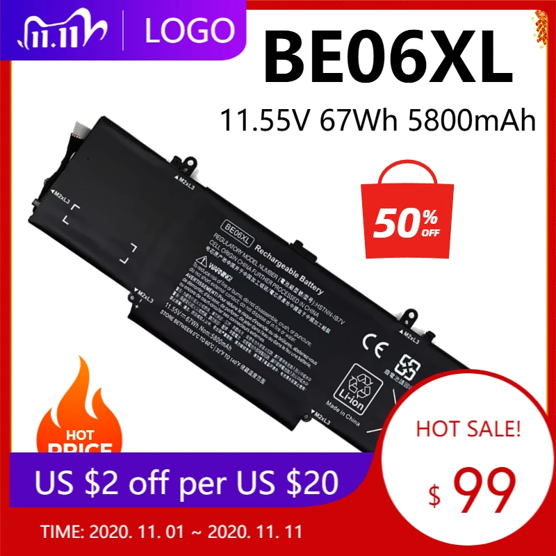 BE06XL 67Wh Laptop Battery for HP Elitebook Folio 1040 G4 Series 918045-1C1 HSTNN-IB7V HSTNN-DB7Y HSN-Q02C 918180-855 918045-171
