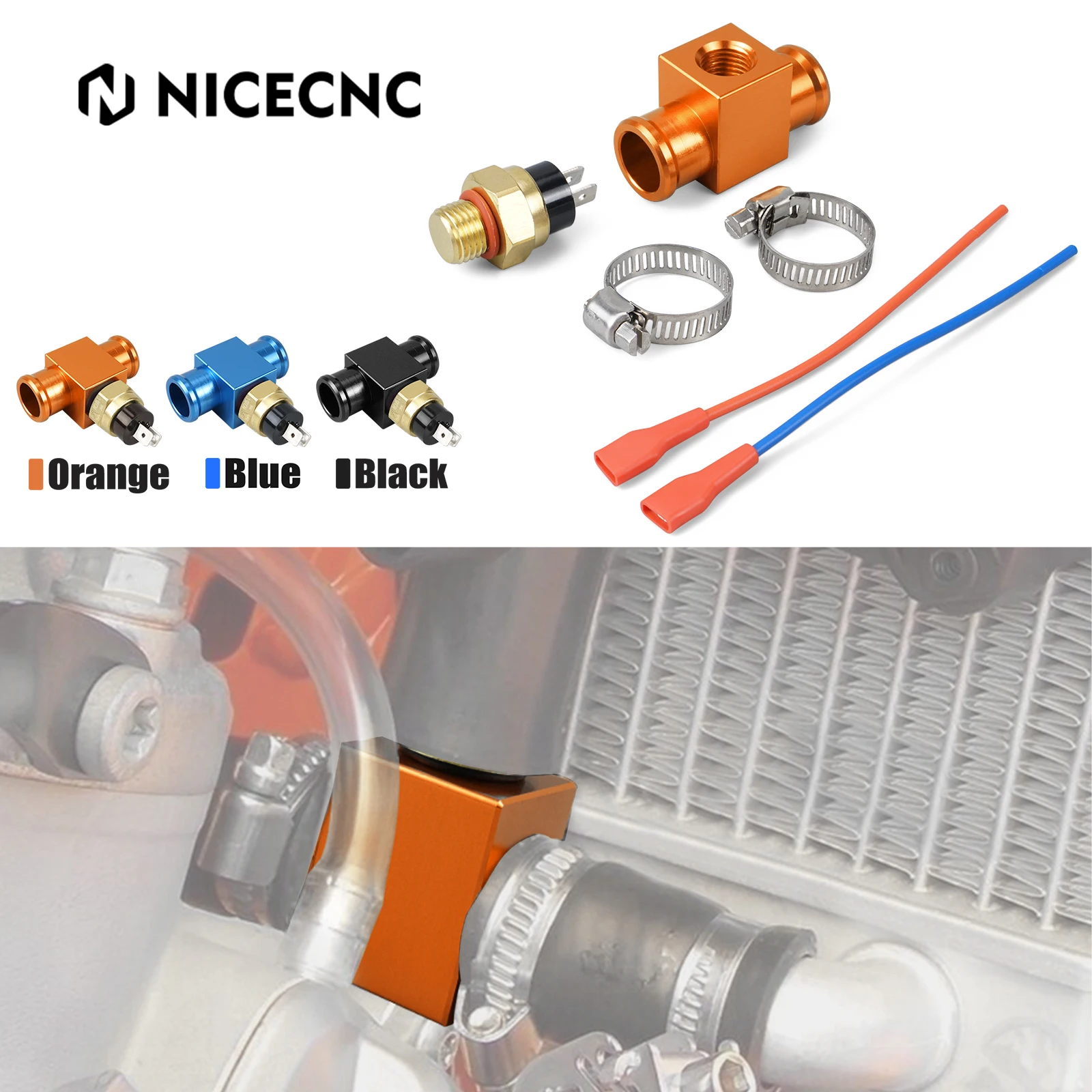 For KTM EXC 300 XCW EXCF 530 500 450 400 350 300 250 200 150 125 SX XC F Radiator Fan Temperature Switch Thermoswitch Connector