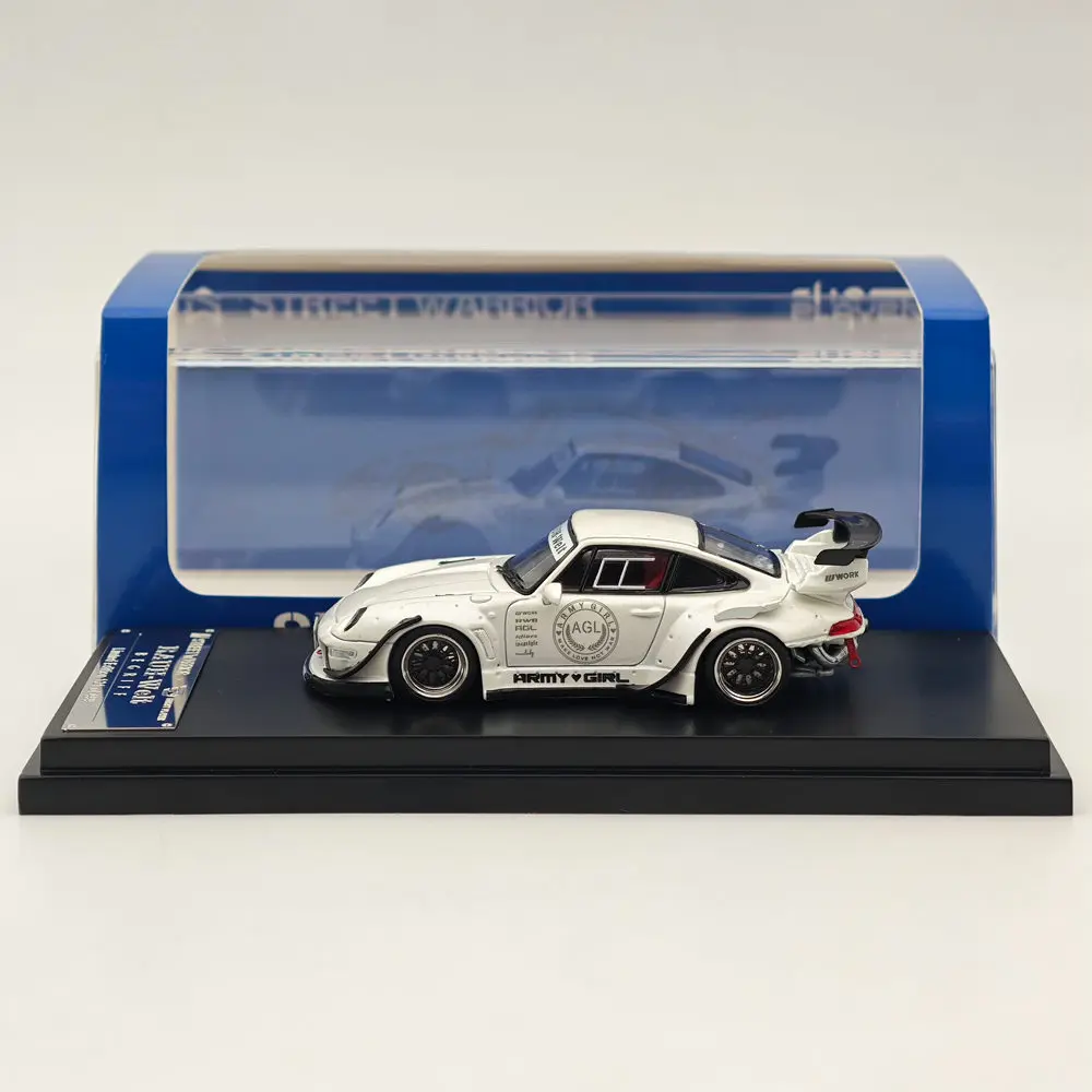 

1/64 Street WARRIOR SW for RWB 993 AGL White Sport Car Diecast Model Collection Auto Toys Gift