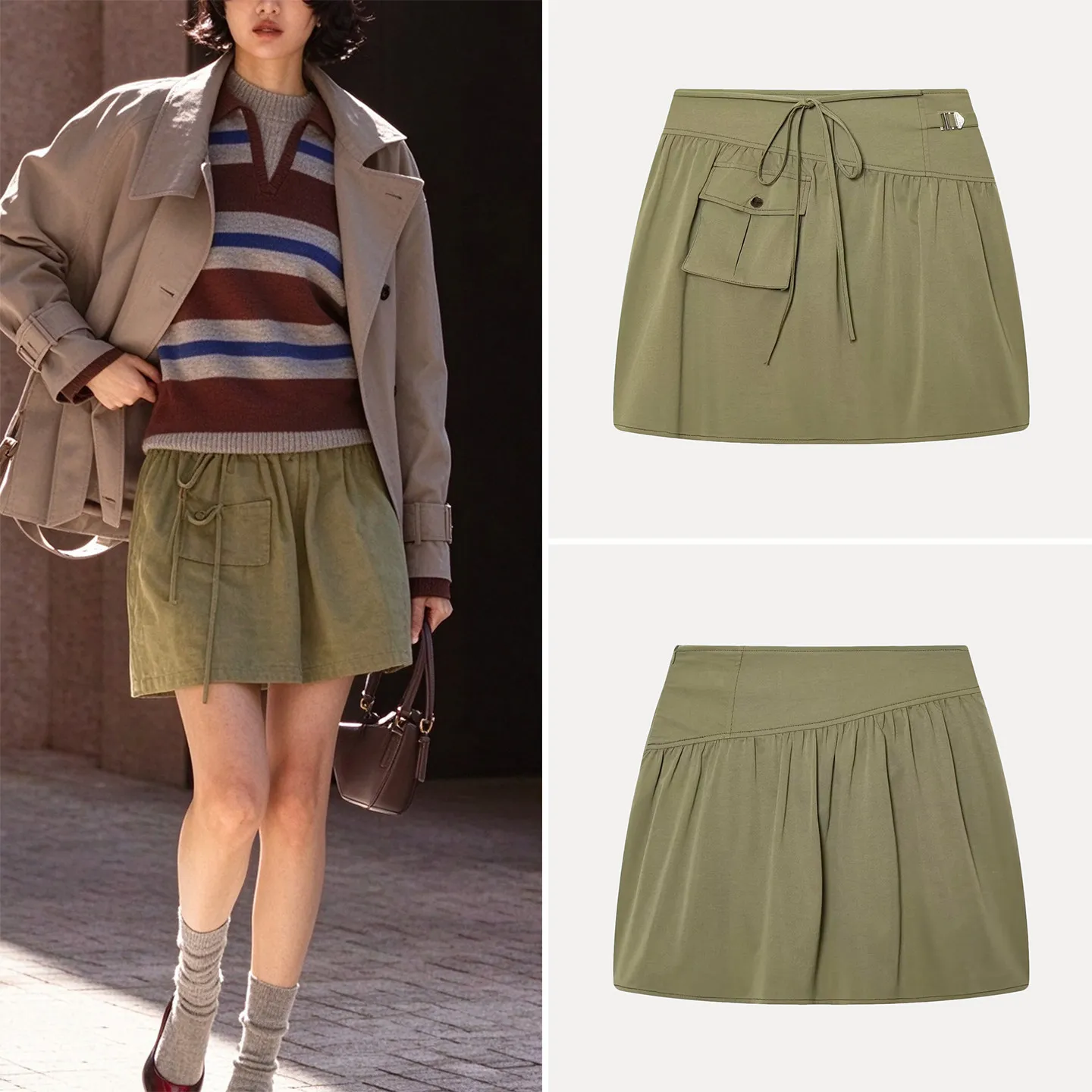 Casual Personality Short Skirt Women's High Waist Pleated Skirt Standard Edition 2026 Autumn Collection Zadata Brand
