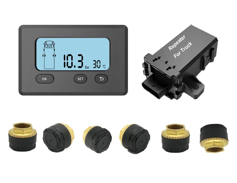 

11.8mm Tpms For mining Truck With 6 tires 200psi External Sensor Wireless Tire Pressure Monitoring System