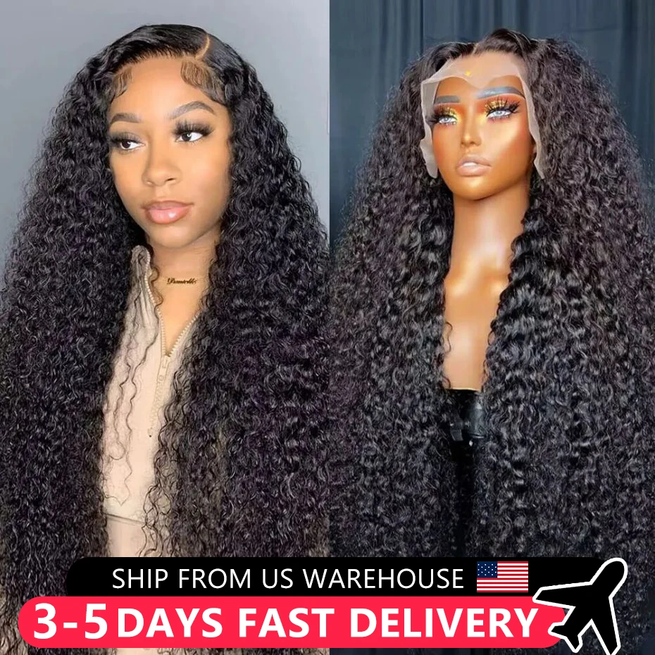 13x4 HD Transparent Deep Wave Lace Front Wig Brazilian Human Hair For Women 4x4 Lace Closure Wig Pre Plucked Lace Frontal Wigs