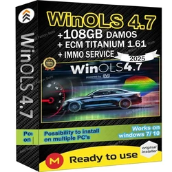 4 en 1 Winols 4.7 completamente activado + 108GB Damos Windows 7 10 11 No virtual multilingüe + ECM TITANIUM 1.61 + herramienta de servicio IMMO