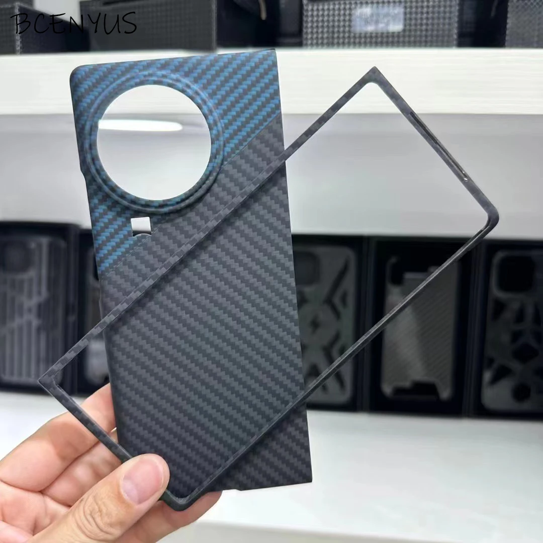 

VIVO X Fold2 Carbon Fiber Case Black Blue Real Carbon Fiber Phone Case Aramid Fiber X Fold2 Protective cover Ultra-thin Case