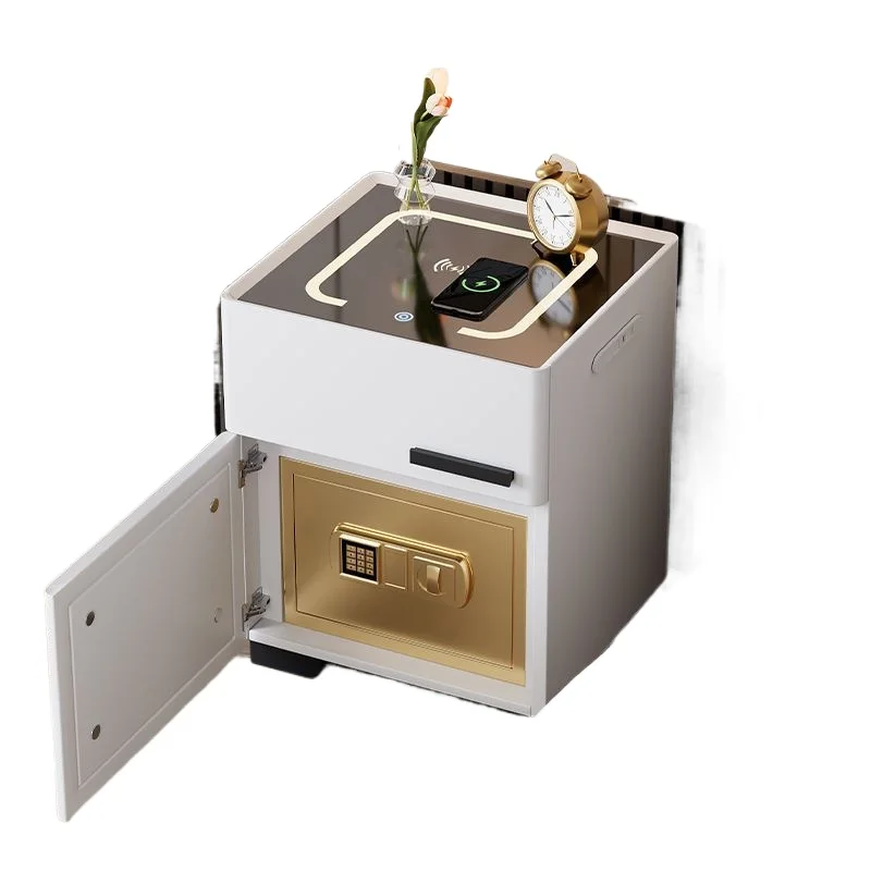 Smart bedside table Integrated combination lock Safe storage Home bedroom Multifunctional safe