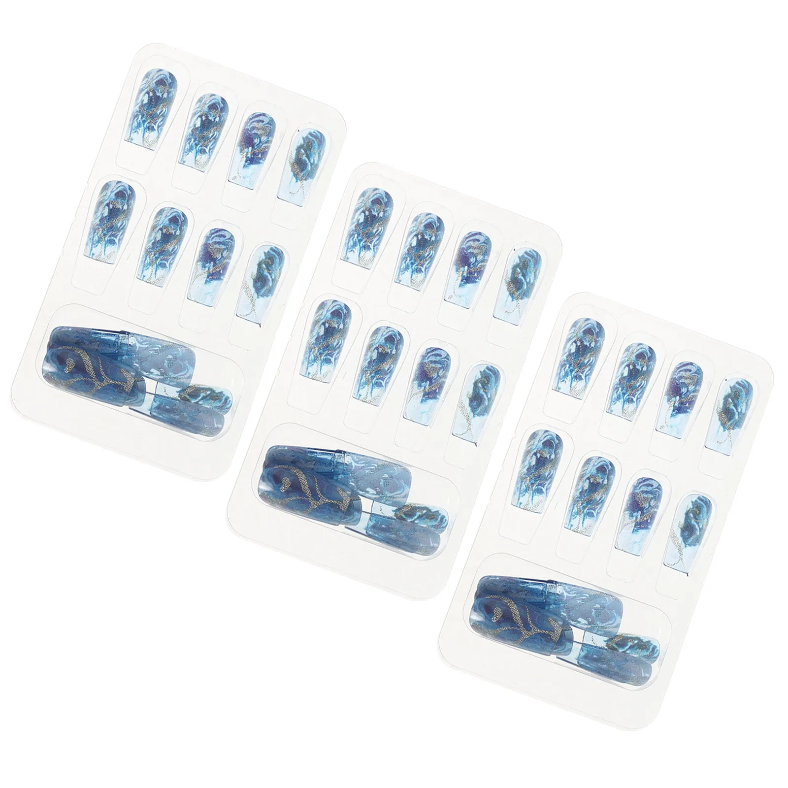 

72Pcs Press on Nails Ballerina Extra Long Glitter Full Cover Jelly Nail Art False Nails for Party Wedding Daily