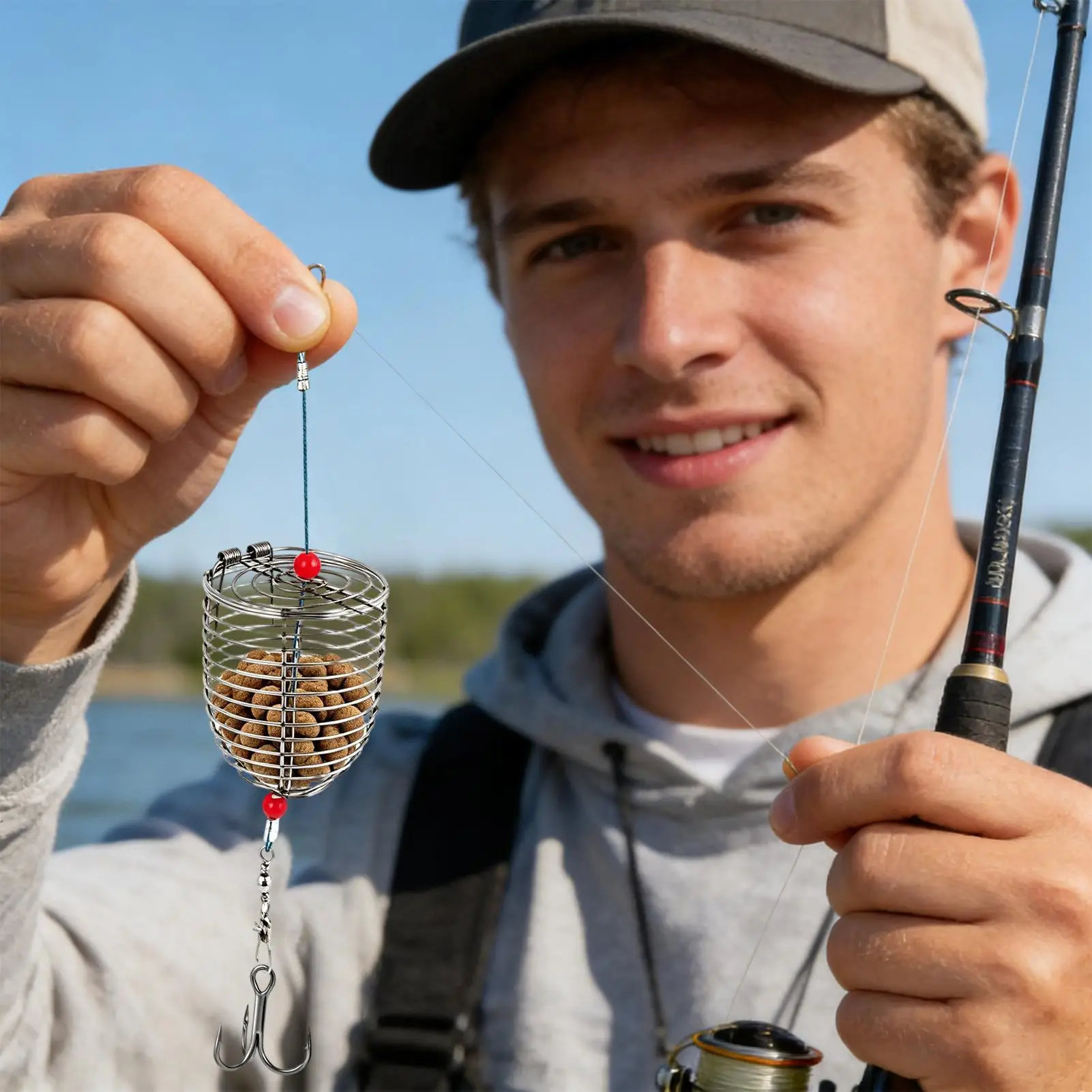 Fishing Bait Cage Bait Fishing Feeding Trap Stainless Steel Reusable Fishing Cage Small Trap Basket For Fresh Water Saltwater view 6