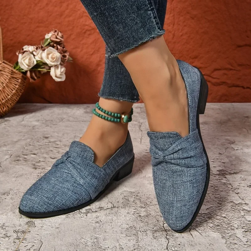 2024 Wysokiej jakości buty damskie wsuwane damskie buty na wysokim obcasie Fashion Pointed Toe Casual Pumps Women New Plus Size Solid Heels Women