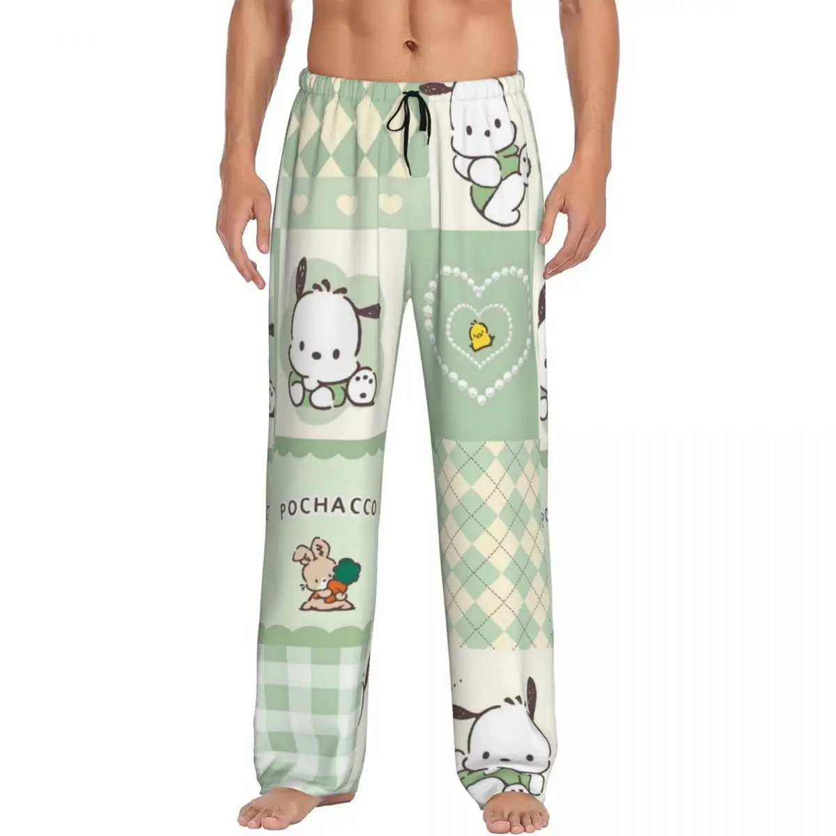 

Custom Pochacco Pajama Pants Men's Cute Dog Lounge Sleep Stretch Sleepwear Bottoms with Pockets