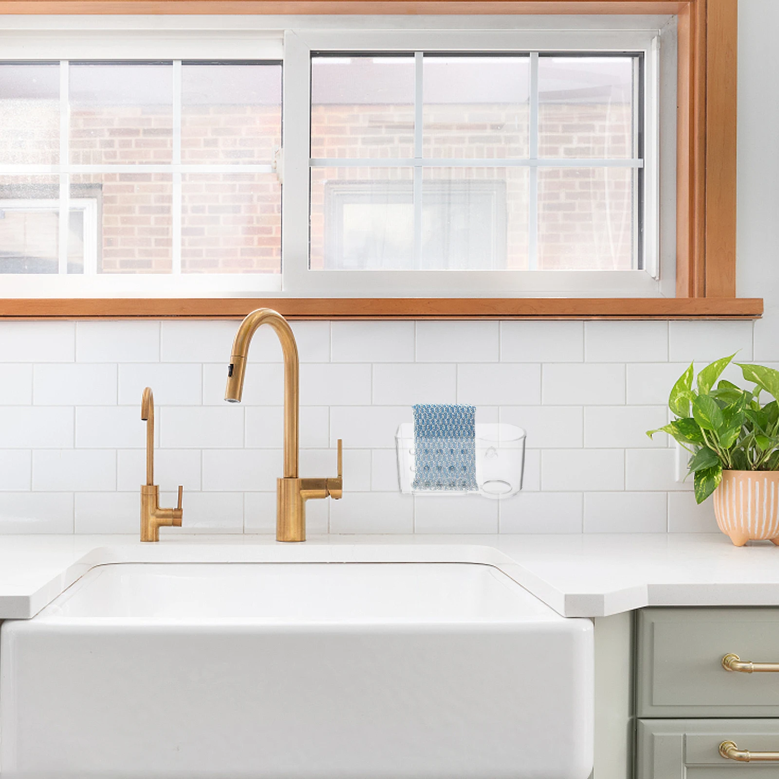 

Kitchen Storage Drain Rack Sponge Holder For Sink Suction Cup Soap Organizer No Drill Needed Pvc Material