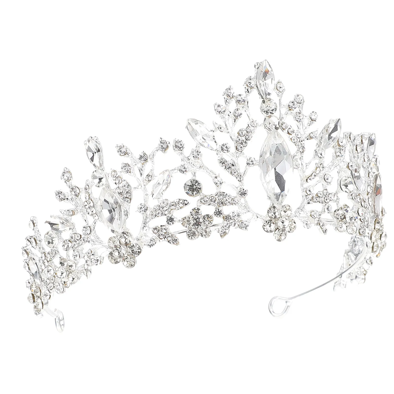 1Pcs Stylish Rhinestone Crown Chic Wedding Headdress Prop for Brides Girls Women Elegant Wedding Dress Headdress Delicate Crown