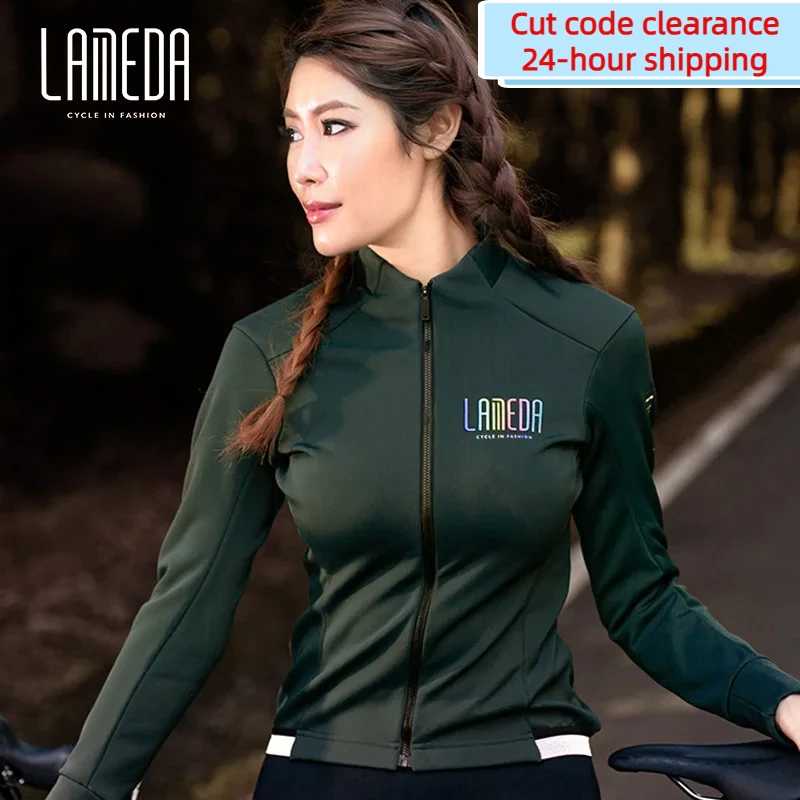 

Lameda Women's Cycling Jackets Fleece Warm Cycling Long Sleeves 0-10℃ Winter Windproof Bicycle Coat Bike Top Clothing