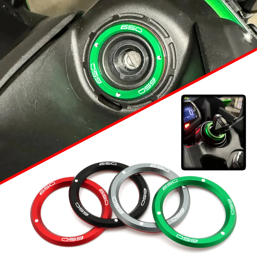 2024 New With Logo Z650 Motorcycle Ignition Switch Cover KeyRing Keyhole Key ring For KAWASAKI NINJA Z650 Z 650 2016 - 2023 2024