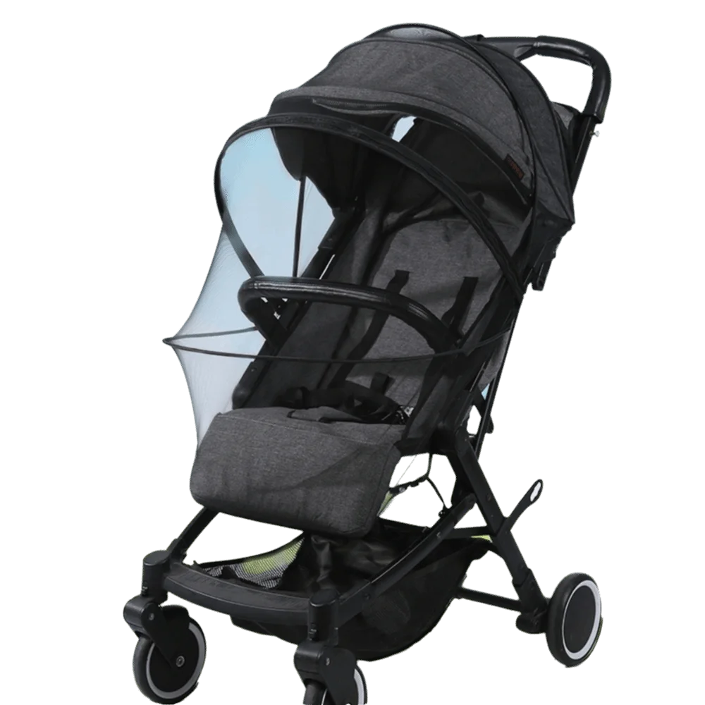 New Ventilate Stroller Mosquito Net Zipper Folding Pushchair Mosquito Net Cartoon Embroidery Mesh Baby Mosquito Cover Outside