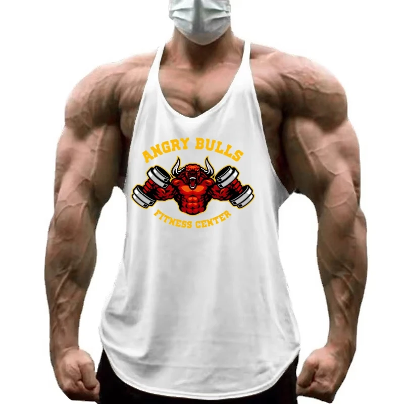 2025 Gilet da palestra per bodybuilding da uomo - Canottiera da allenamento in cotone senza maniche, camicia sportiva per allenamenti fitness e costruzione muscolare