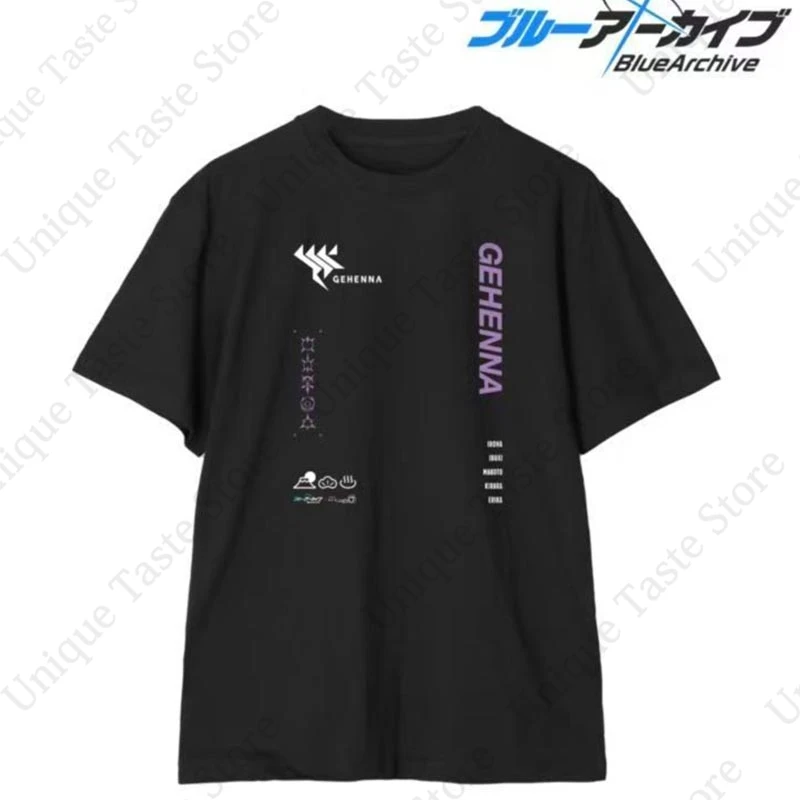 ‌Blue Archive T Shirt Allied Hyakkiyako Academy Gehenna Academy Print T-shirt Merch Men Women Cotton Summer Short Sleeve Tee