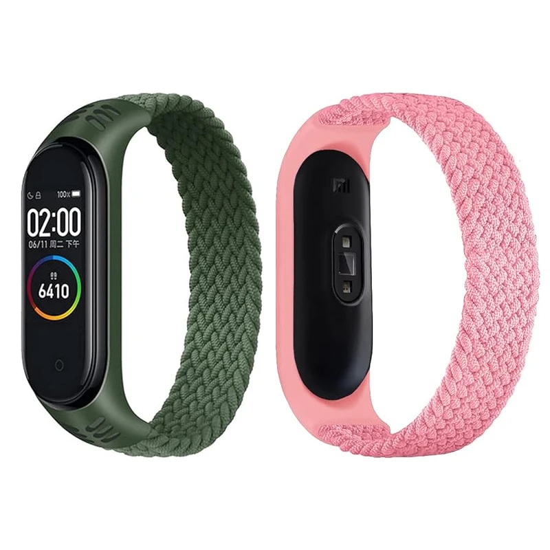 샤오미 미밴드 7 6 5 4 NFC 미밴드 팔찌 액세서리 브레이디드 시계줄 벨트 교체용 손목 밴드 미 스마트 밴드 7