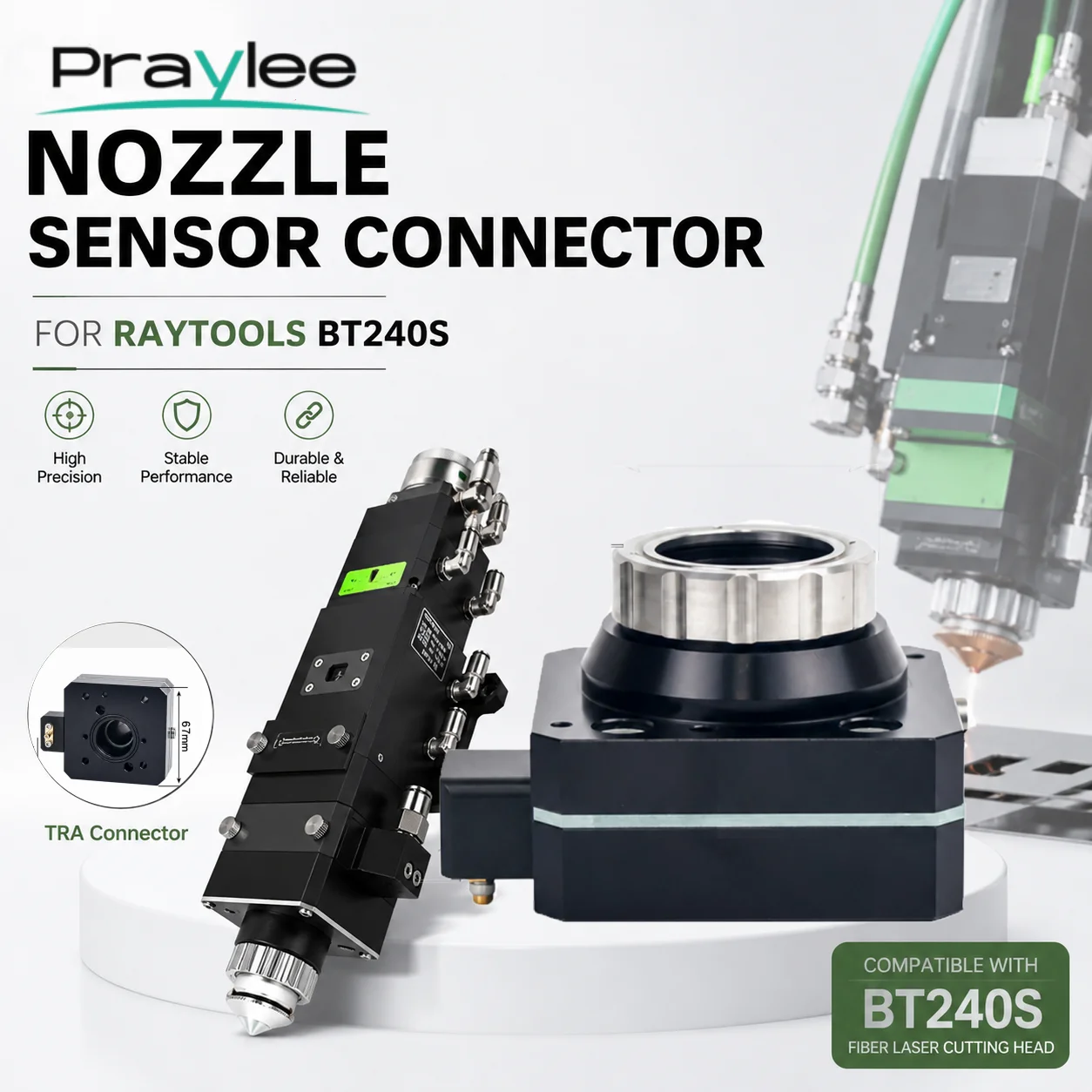 Raytools TRA Capacitive Sensor Nozzle Connector for BT240S Fiber Laser Cutting Head Spare Parts