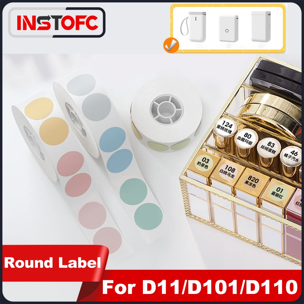 NIIMBOT D101 D11 D110 Thermal Round Label Tape Paper Roll Self Adhesive Sticker Transparent Waterproof Sticker for Label Maker