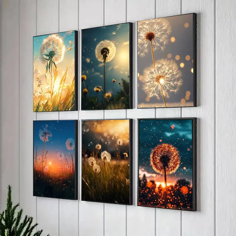 Dandelion Poster Art Sticky Wall Waterproof Home Living Room Bedroom Bar Aesthetic Decoration